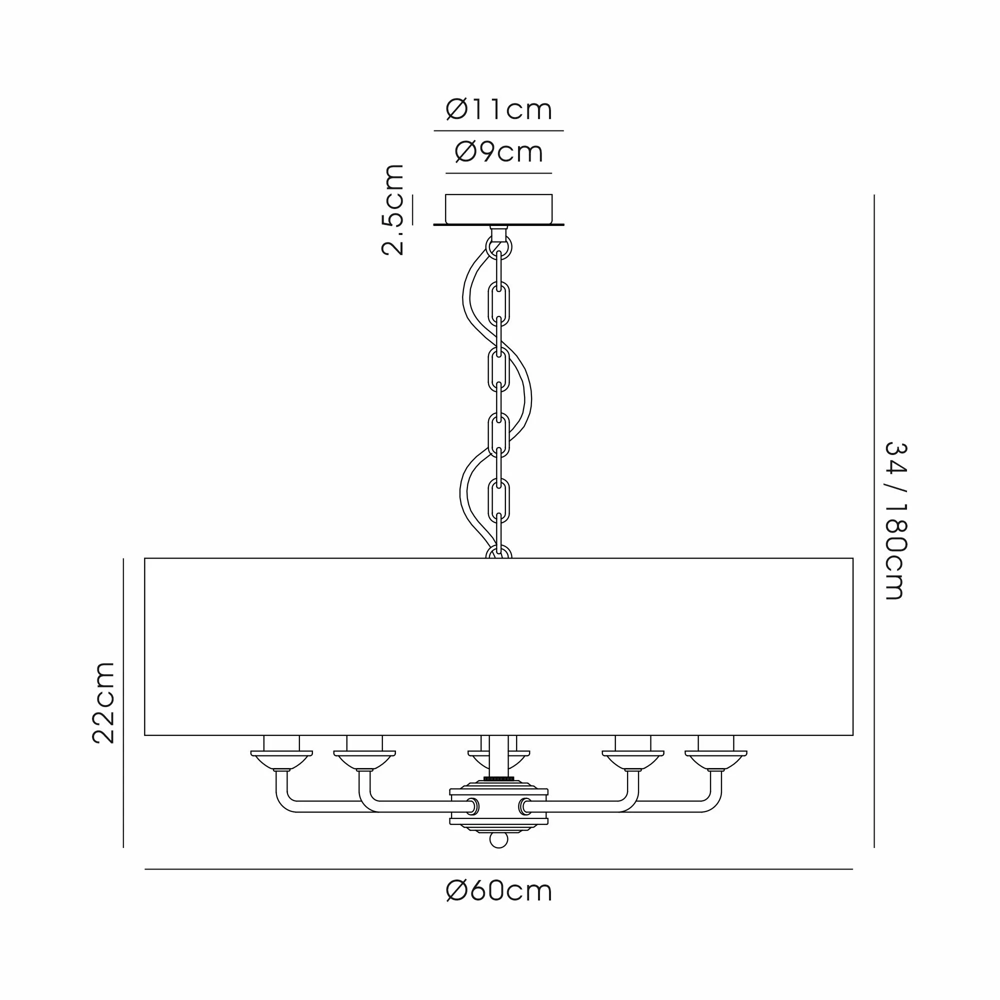 DK1032  Banyan 45cm 3 Light Pendant Matt Black, Grey